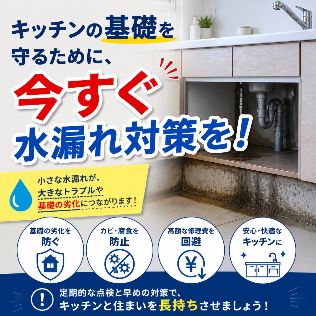 キッチンの基礎を守るために、今すぐ水漏れ対策を！