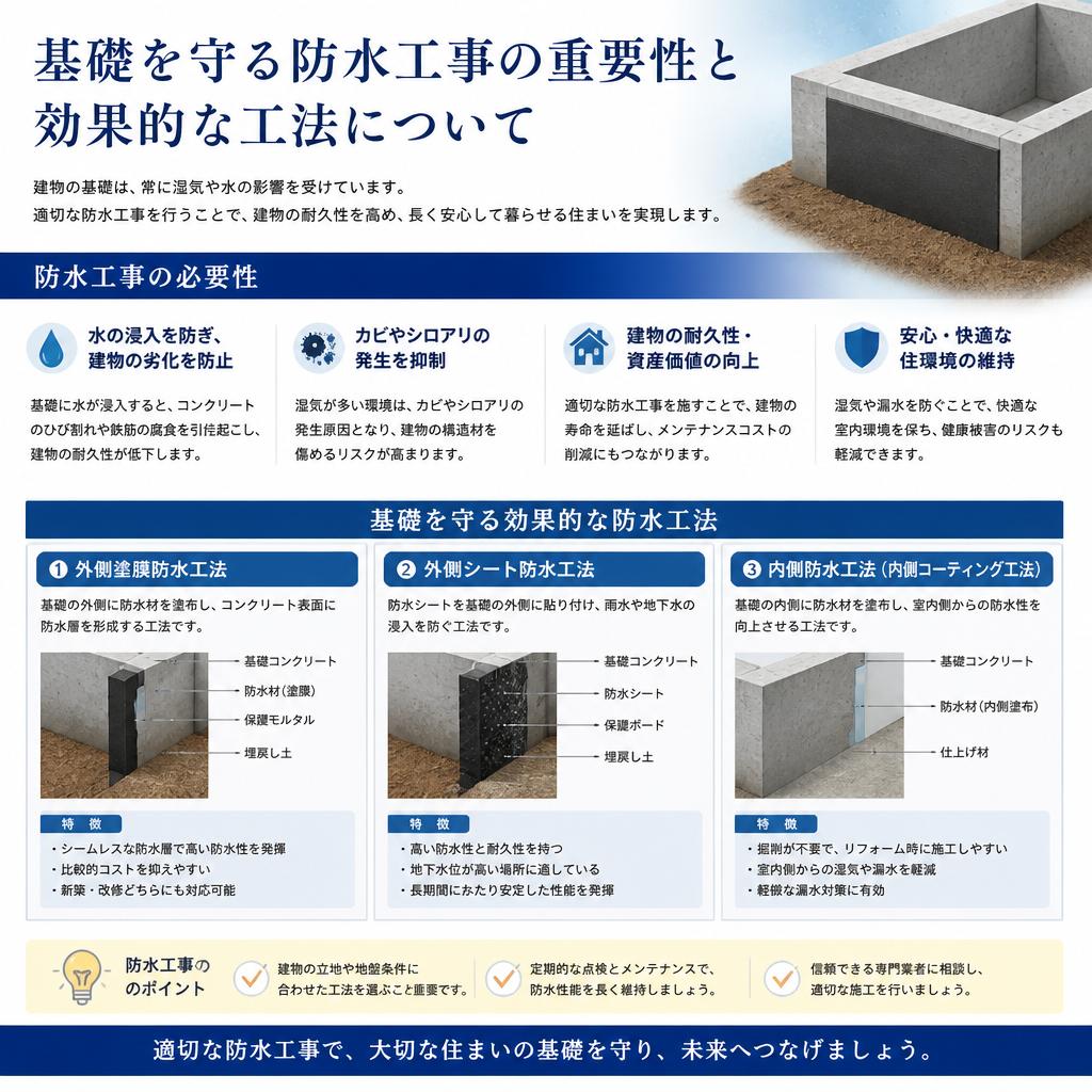 2. 基礎を守るための防水工事