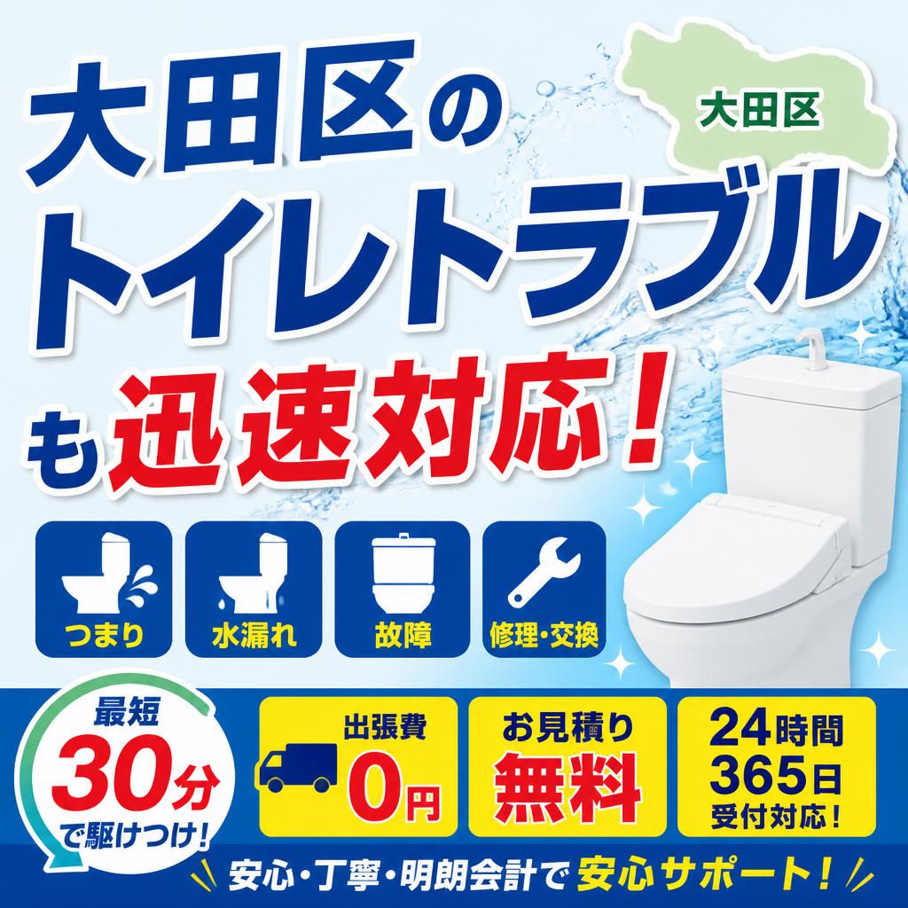 大田区のトイレトラブルも迅速対応！