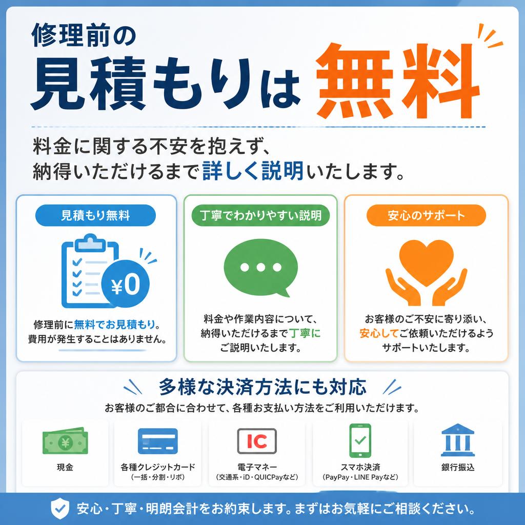 安心の無料見積もりと料金対応
