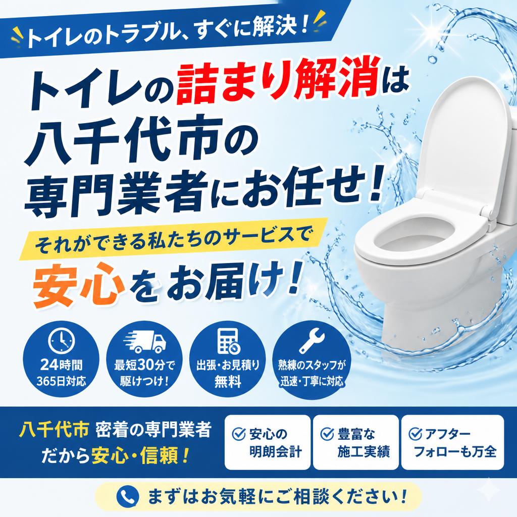 トイレの詰まり解消は八千代市の専門業者にお任せ！それができる私たちのサービスで安心をお届け！