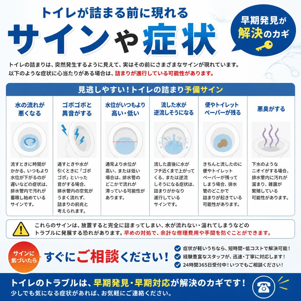 見逃せないトイレの詰まりサイン