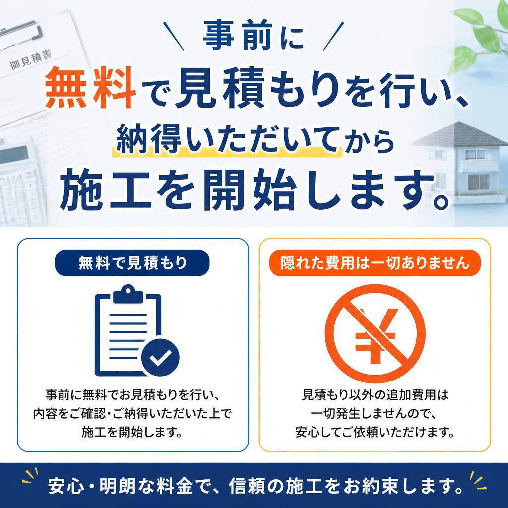 見積もりは無料！明確な料金