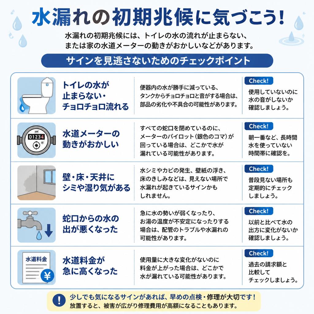 漏水の初期兆候を見逃さない