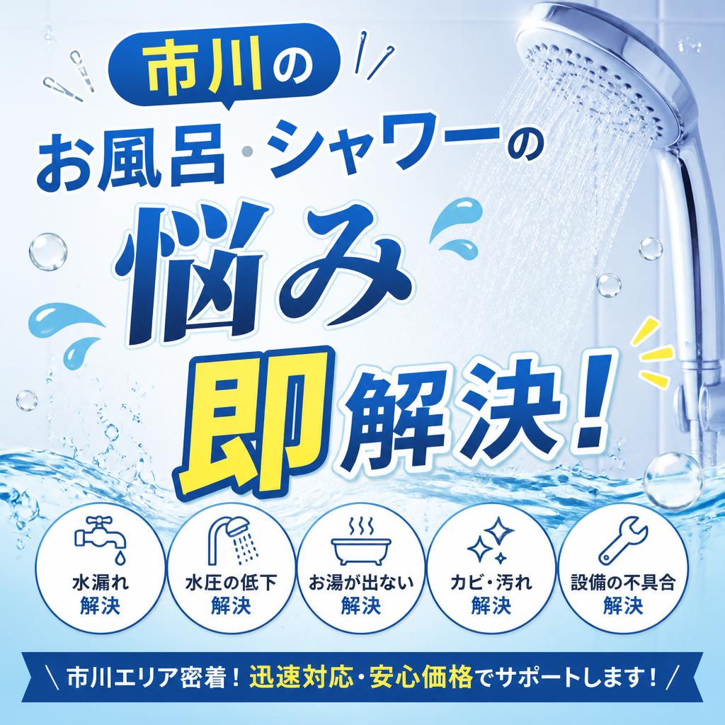 市川のお風呂・シャワーの悩み、即解決！