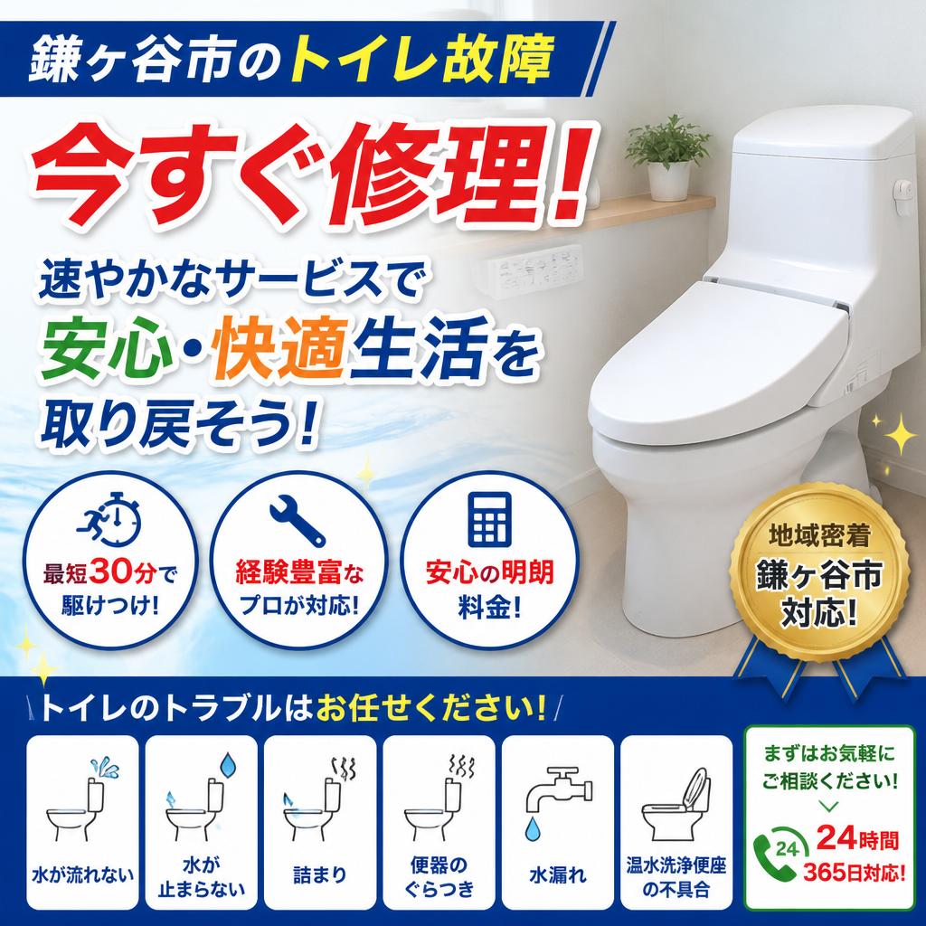 鎌ヶ谷市のトイレ故障、今すぐ修理！速やかなサービスで安心・快適生活を取り戻そう！