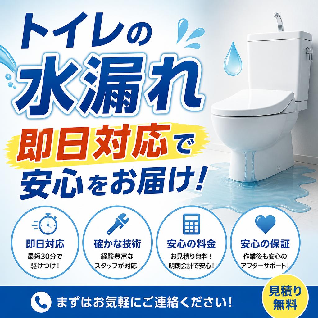 トイレの水漏れ、即日対応で安心をお届け！