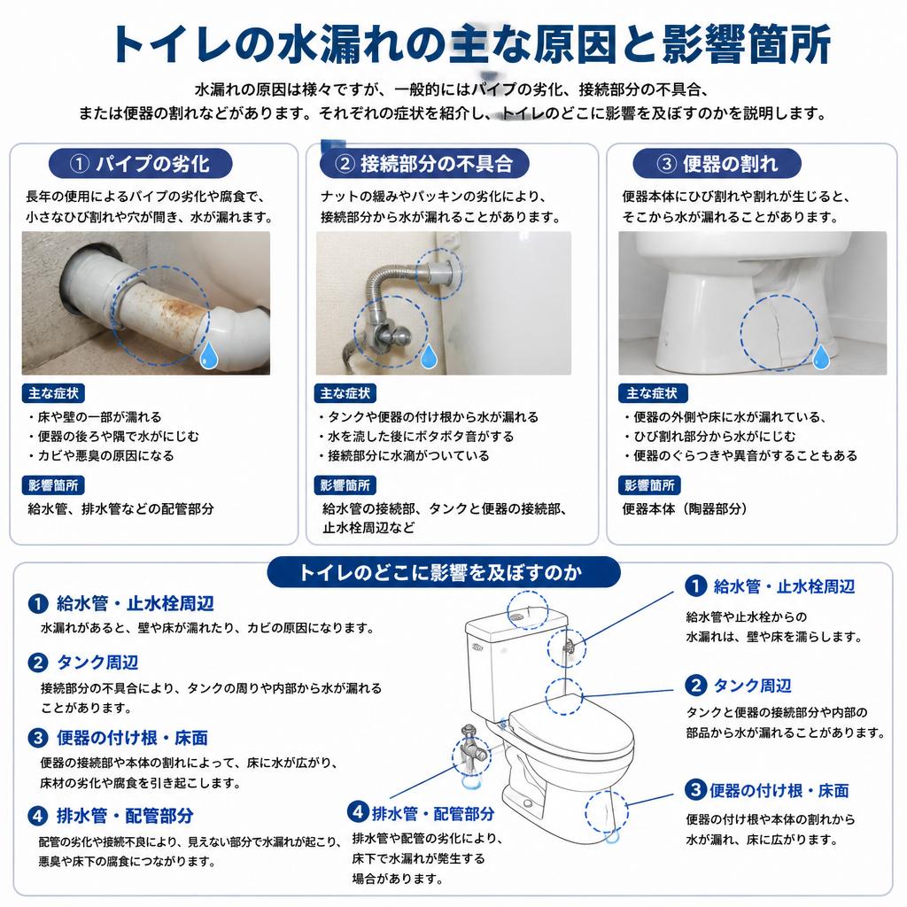 水漏れの原因と症状