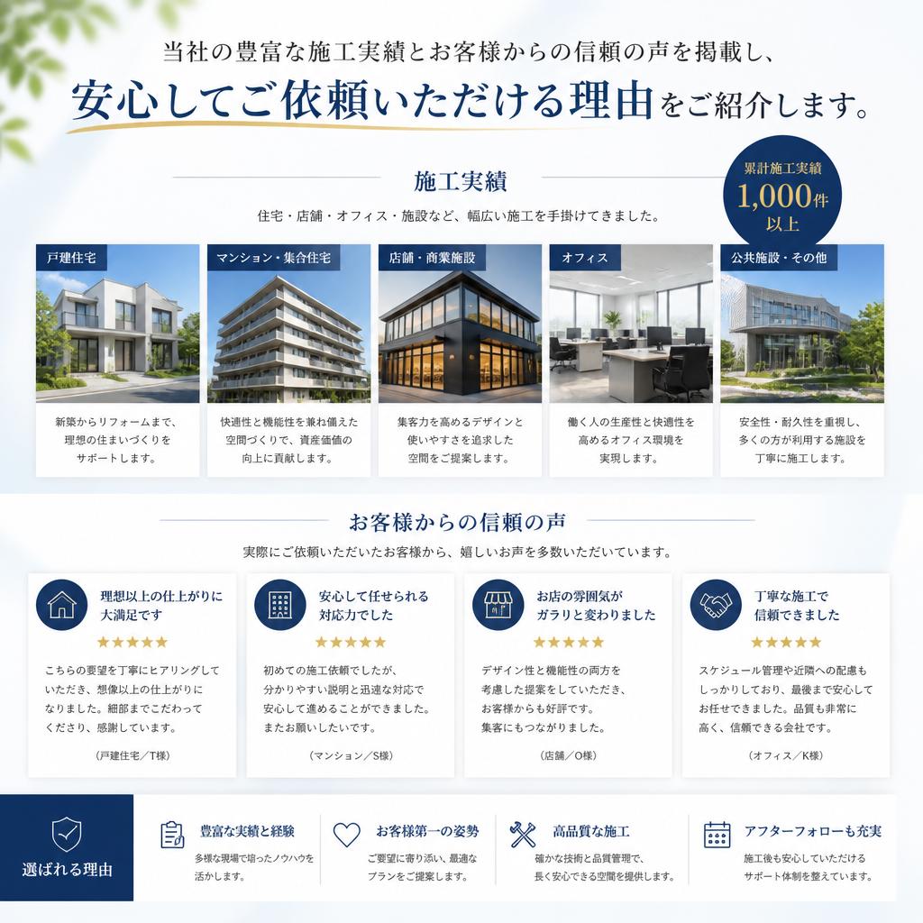 施工実績とお客様の声