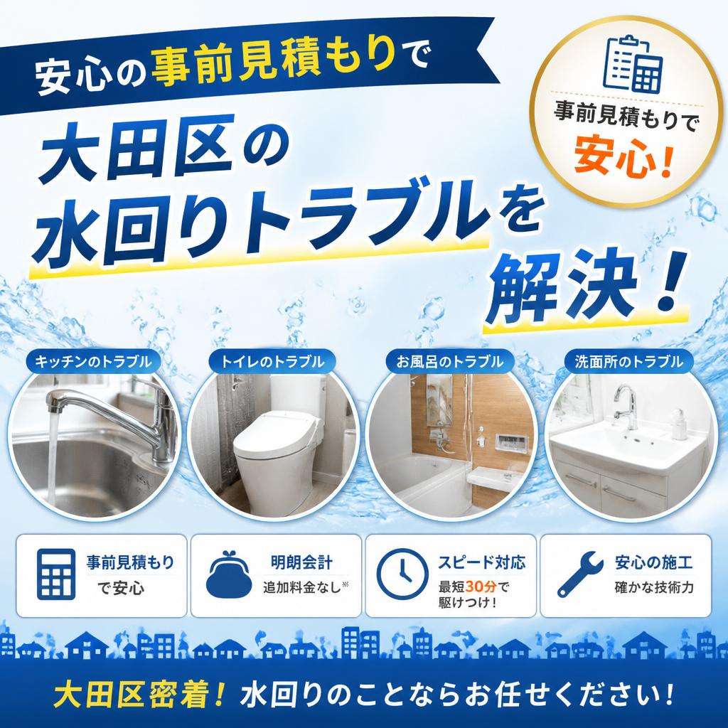 安心の事前見積もりで大田区の水回りトラブルを解決！