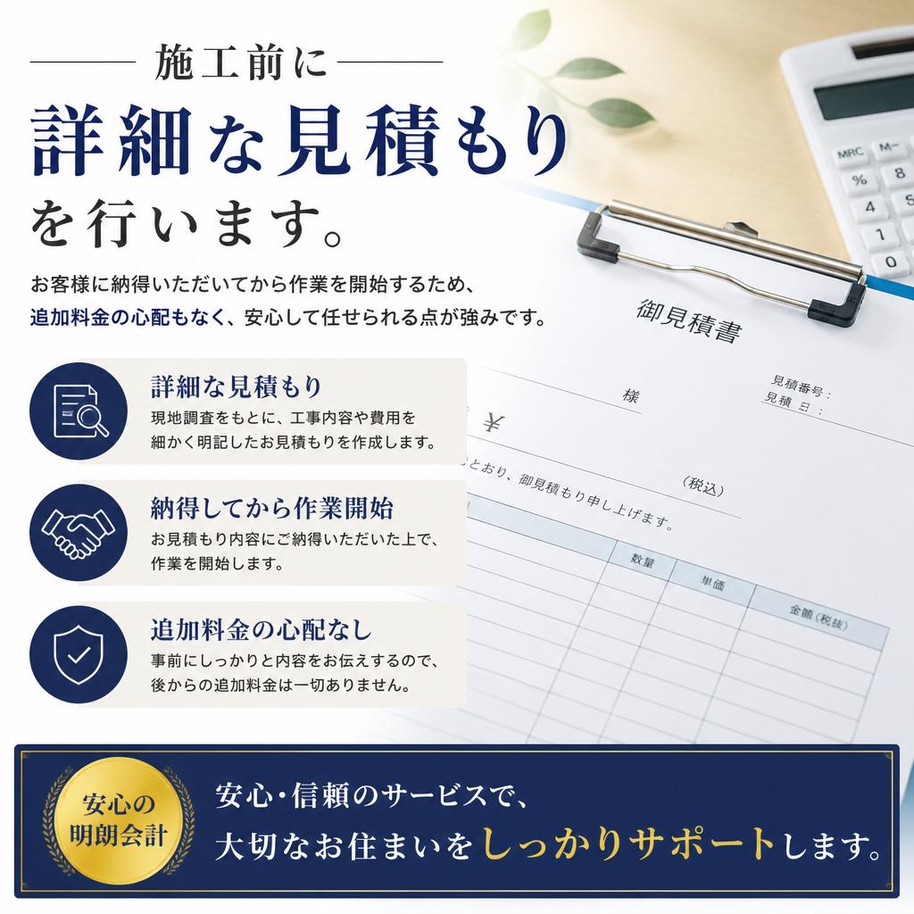 事前見積もりの安心感
