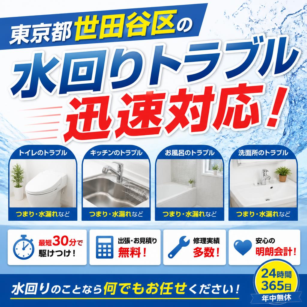 東京都世田谷区の水回りトラブル、迅速対応！