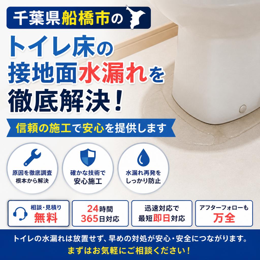 千葉県船橋市のトイレ床の接地面水漏れを徹底解決！信頼の施工で安心を提供します