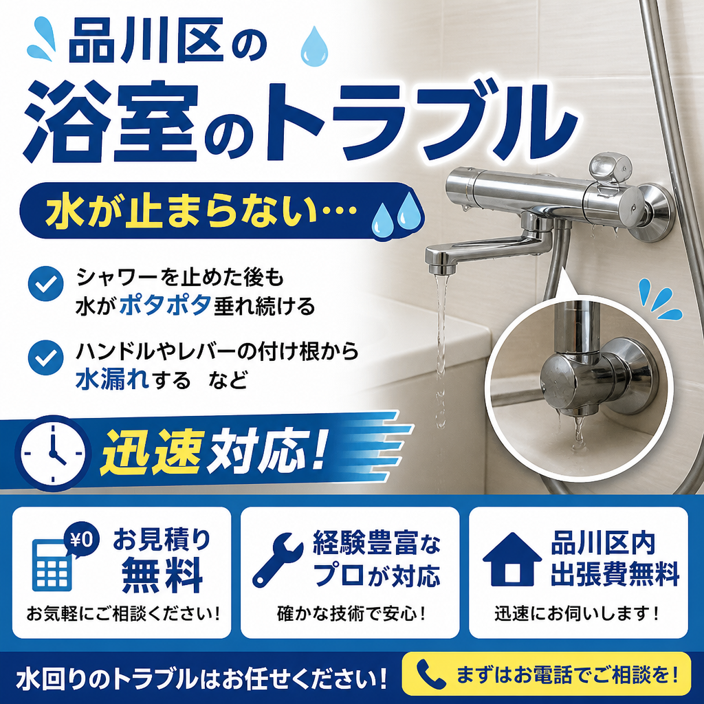 品川区の浴室トラブル、迅速対応！