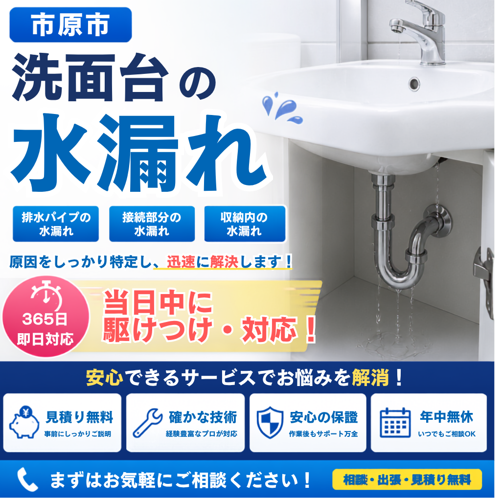市原市で洗面台の水漏れを安心解消！