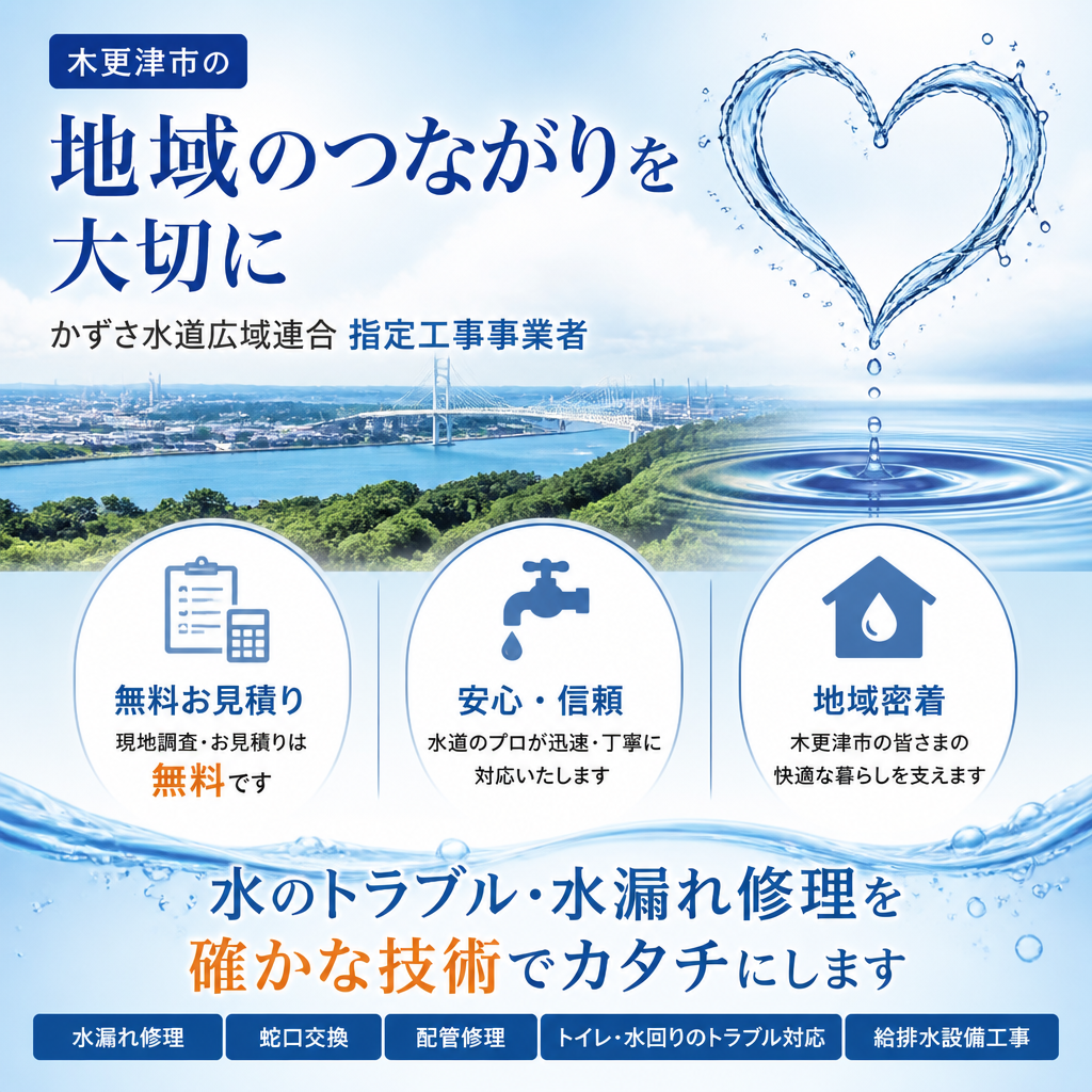 信頼のかずさ水道広域連合指定業者が提供する無料見積もりで安心の水漏れ修理を実現