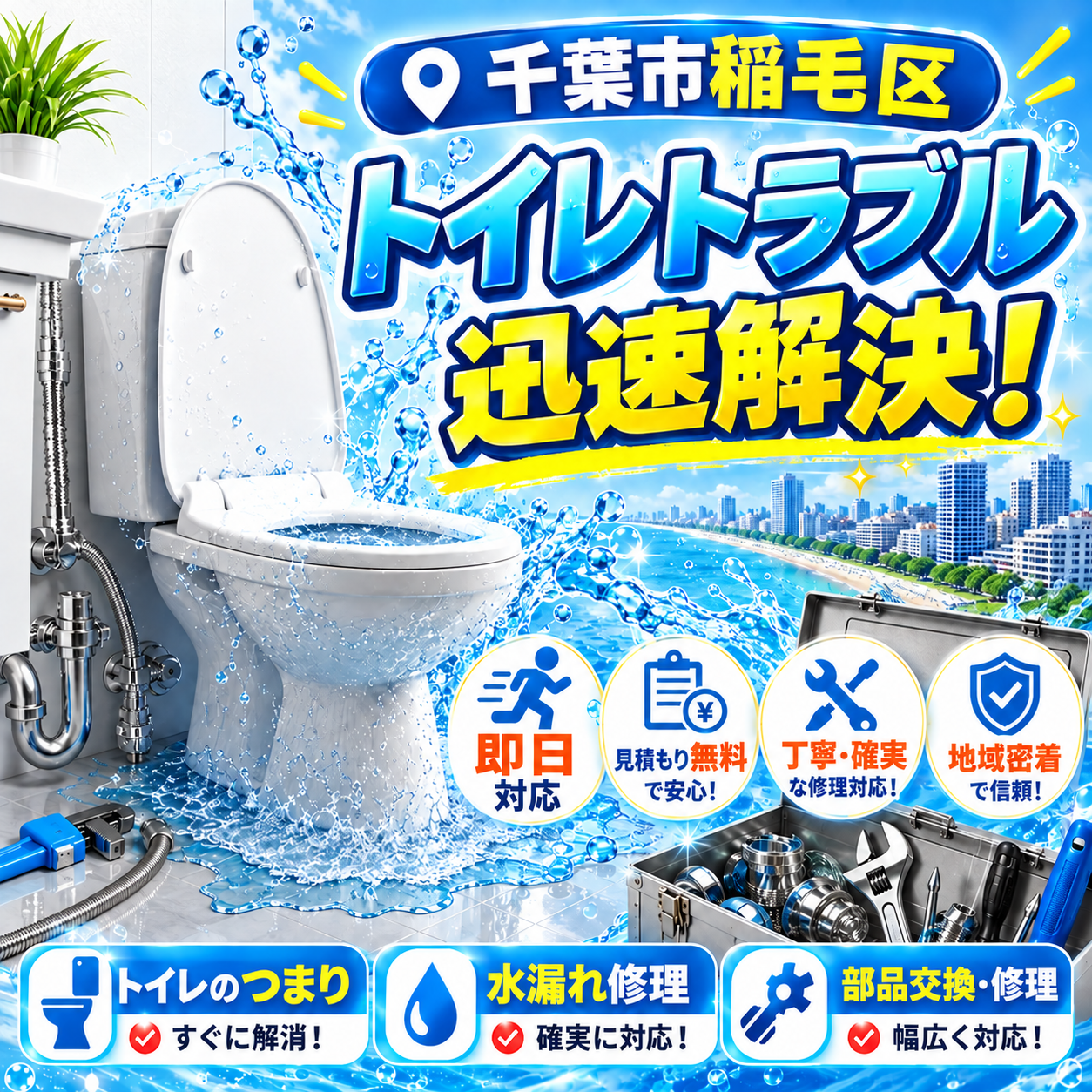 千葉市稲毛区のトイレトラブルを迅速解決！
