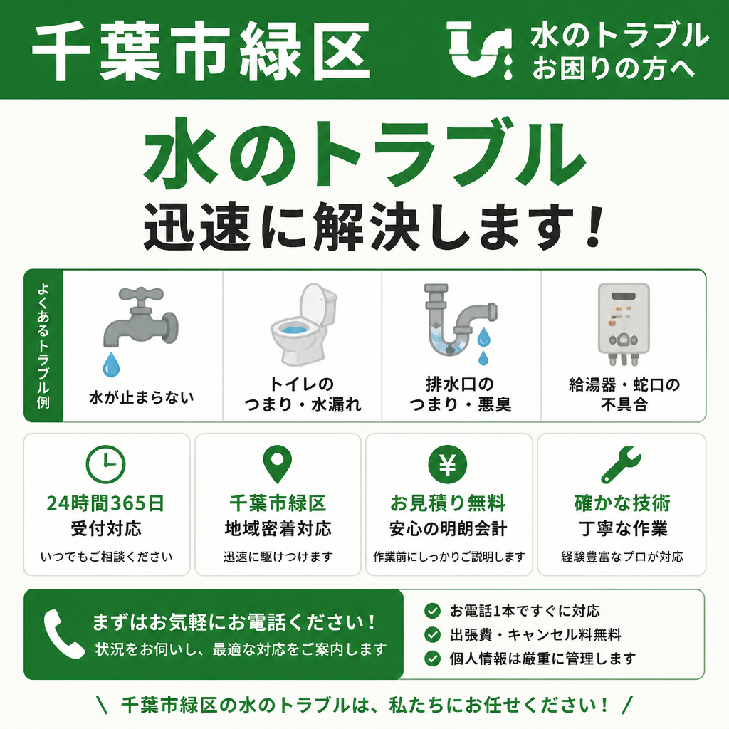 千葉市緑区の水道トラブル、迅速解決！