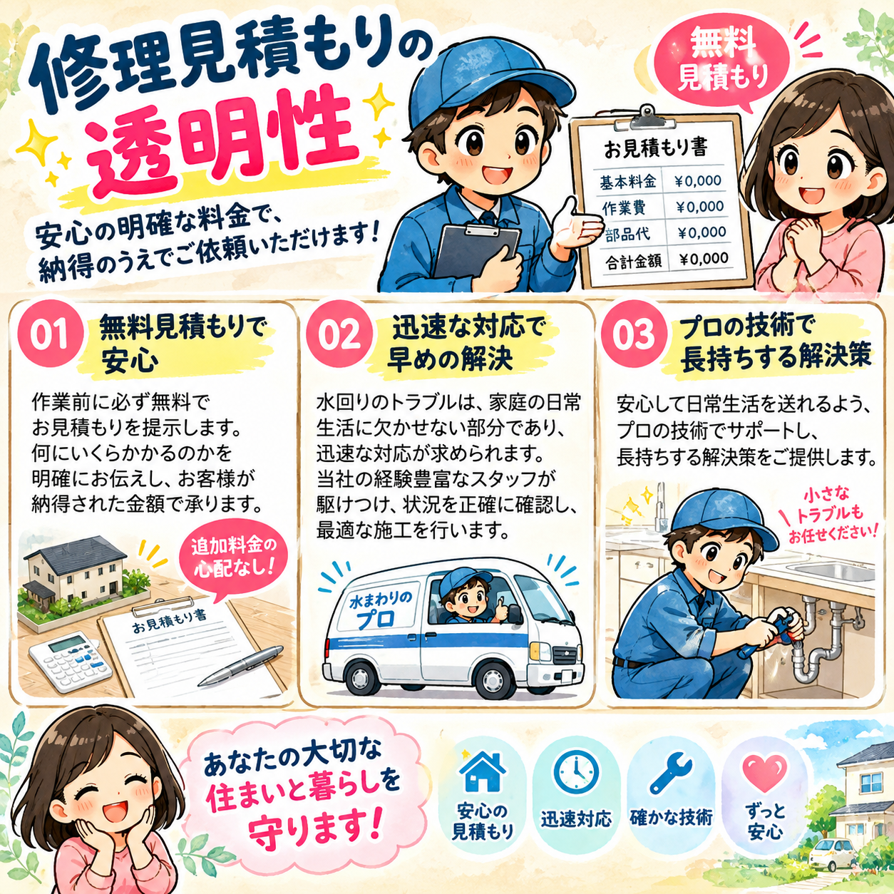 見積もりは無料！安心の料金体系